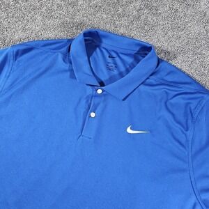 Nike Dri-Fit Golf Polo Shirt Men's XXL CU9792-480 Blue Short Sleeve